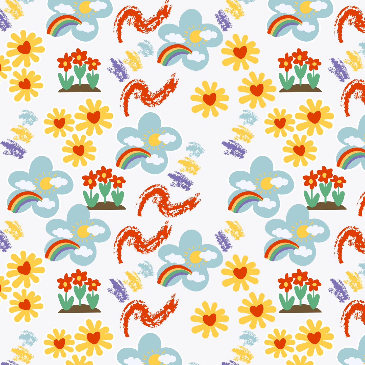 Women's Summer Garden Printed Scrub Set SP08