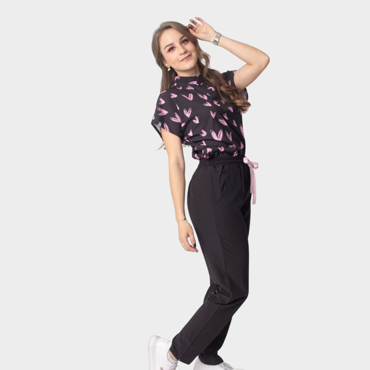 Women's Floral Printed Scrub Set CPJO2
