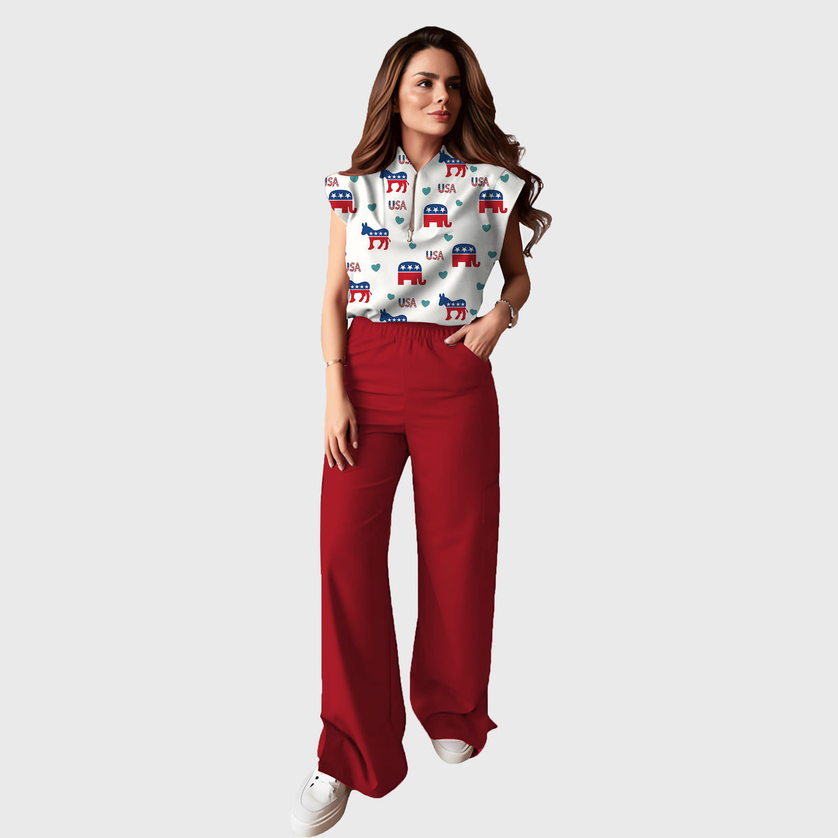 Women's  Printed Scrub Set ST6242