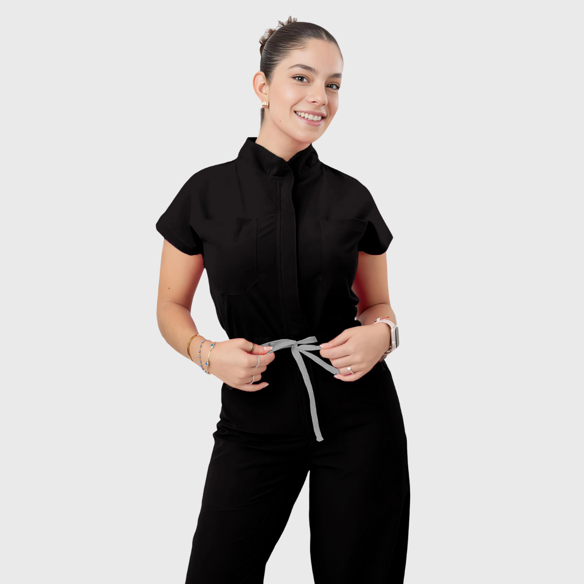 Women's 4-Pocket Loose Fit Scrub Jumpsuit Jog009