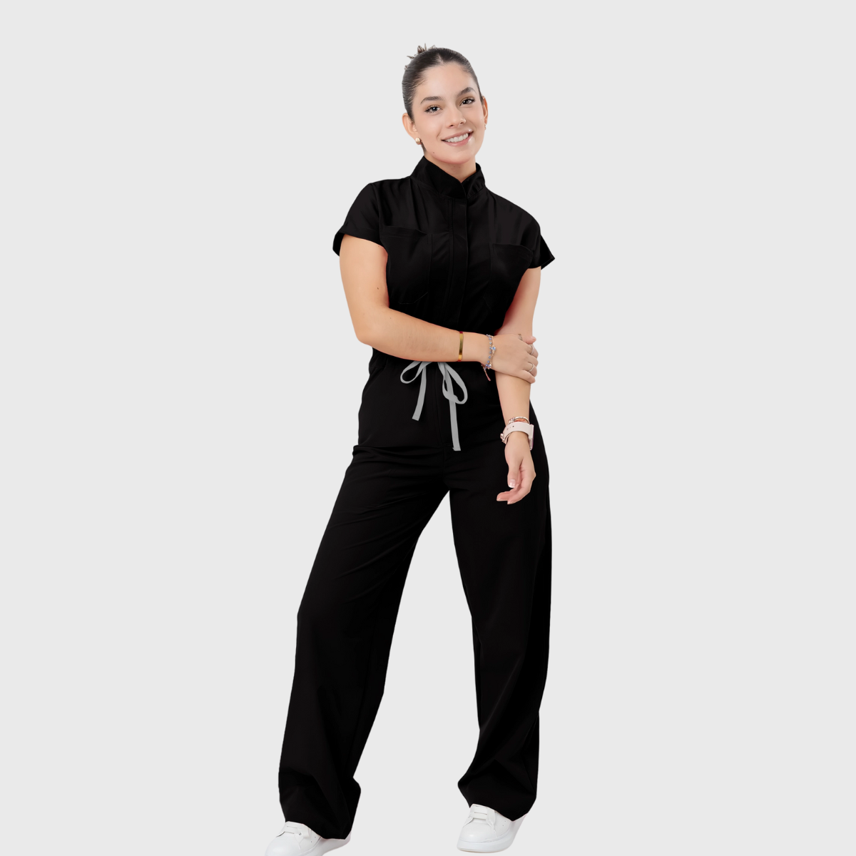 Women's 4-Pocket Loose Fit Scrub Jumpsuit Jog009
