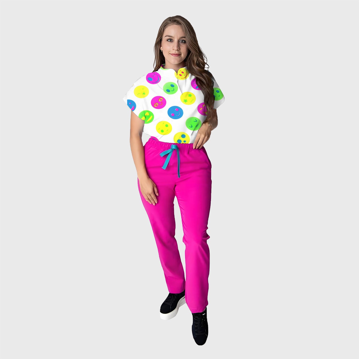 Women's Floral Printed Scrub Set CPJO2