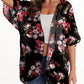 Women's Lightweight Chiffon Kimono Cardigan – Printed Sun Protection Cover-Up for Mature Style