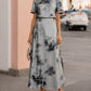 Ethereal Silver-Grey Floral Printed Two-Piece Maxi Set