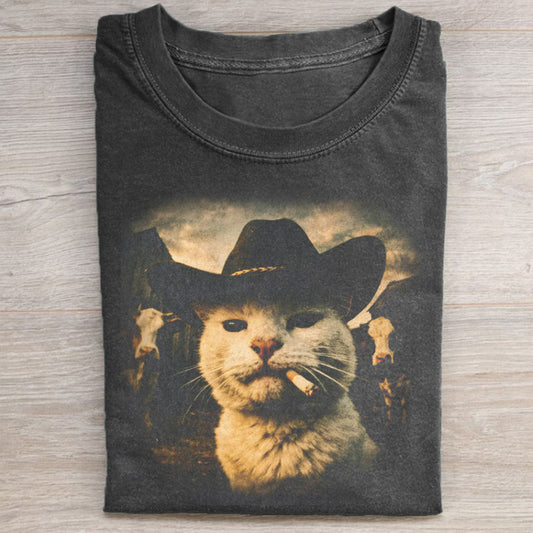 Funny Cowboy Cat T-shirt