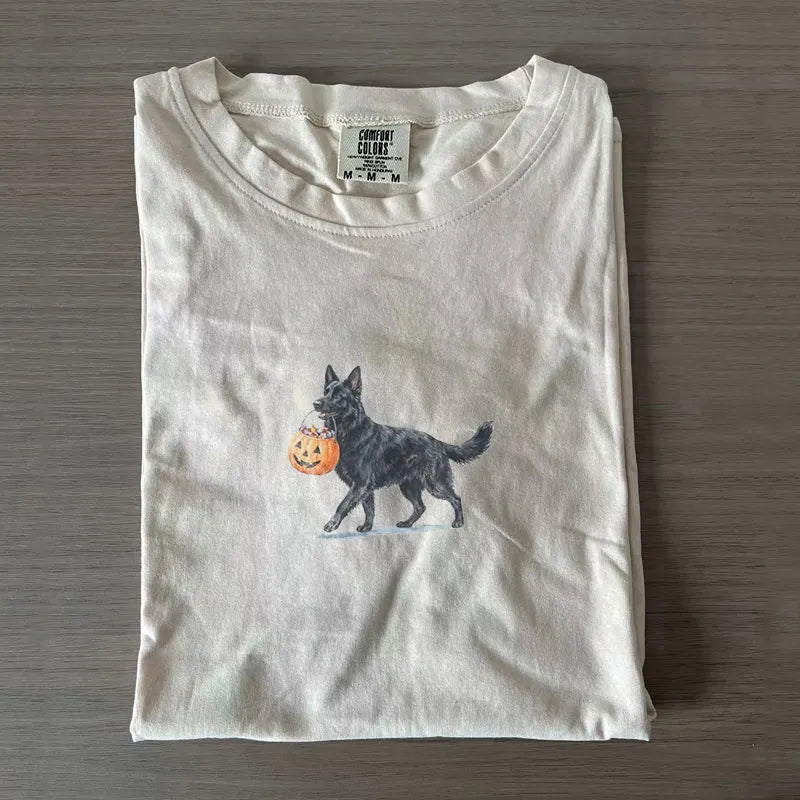 Black German Shepherd Halloween T-shirt