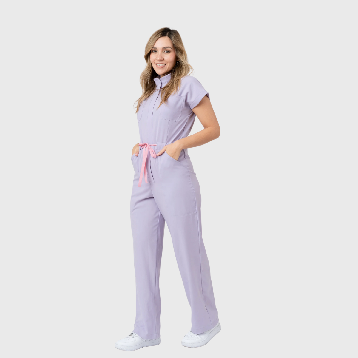 Women's 4-Pocket Loose Fit Scrub Jumpsuit Jog009