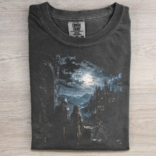 Moonlit Fantasy Castle Book Lover T-shirt