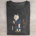 Kimono Cat Fishing Koi Fish T-shirt