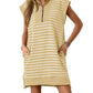 Limited time sale🔥Women's Striped Casual Zipper Cap Sleeve Mini Dress