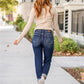 Tummy Control Distressed Cuffed Boyfriend Jeans (Buy 2 Free Shipping)