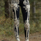 Women's Vintage Halloween Skeleton & Rose Lace Art Leggings