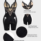 T-Back Open Back Bodysuit With Lace V-Neck Detail