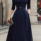 Structured Notch Neck Belted Midi Dress