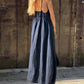Women'S Casual Irregular Hem Solid Color Cotton And Linen Dress