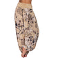 Flower Leaves Pattern Loose Harem Trousers Women's Yoga Pants