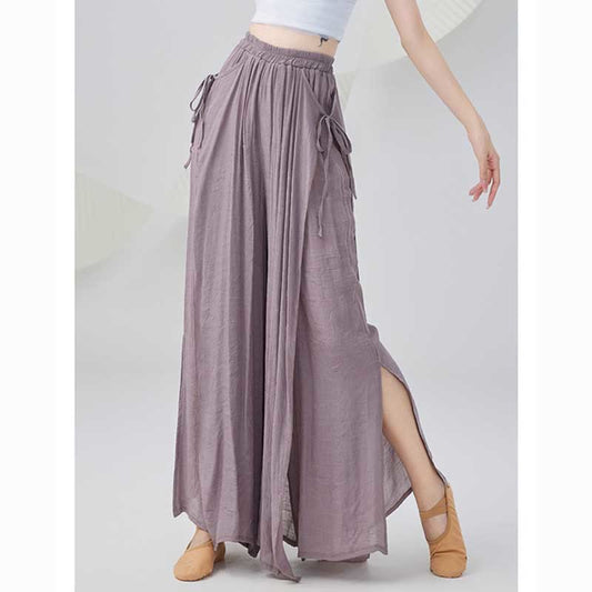 Solid Color Loose Cotton Linen Wide Leg Pants For Yoga Classical Dance (Extra 35% Off | USE CODE: FS35)