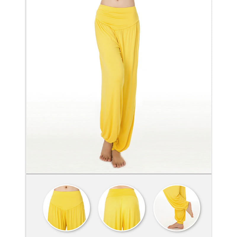Solid Color Modal Yoga Dance Long Harem Pants