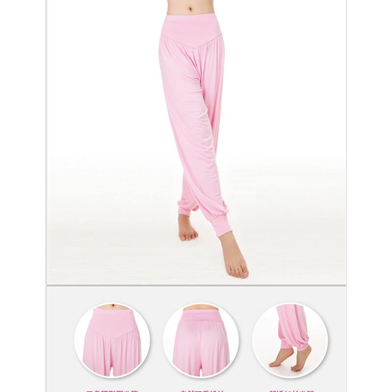 Solid Color Modal Yoga Dance Long Harem Pants