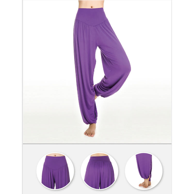 Solid Color Modal Yoga Dance Long Harem Pants