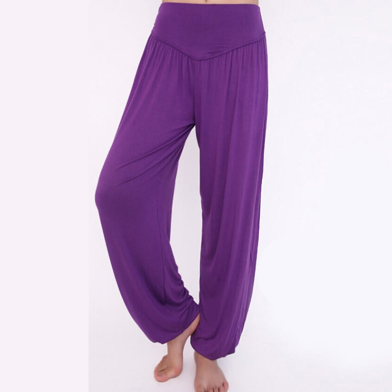 Solid Color Modal Yoga Dance Long Harem Pants