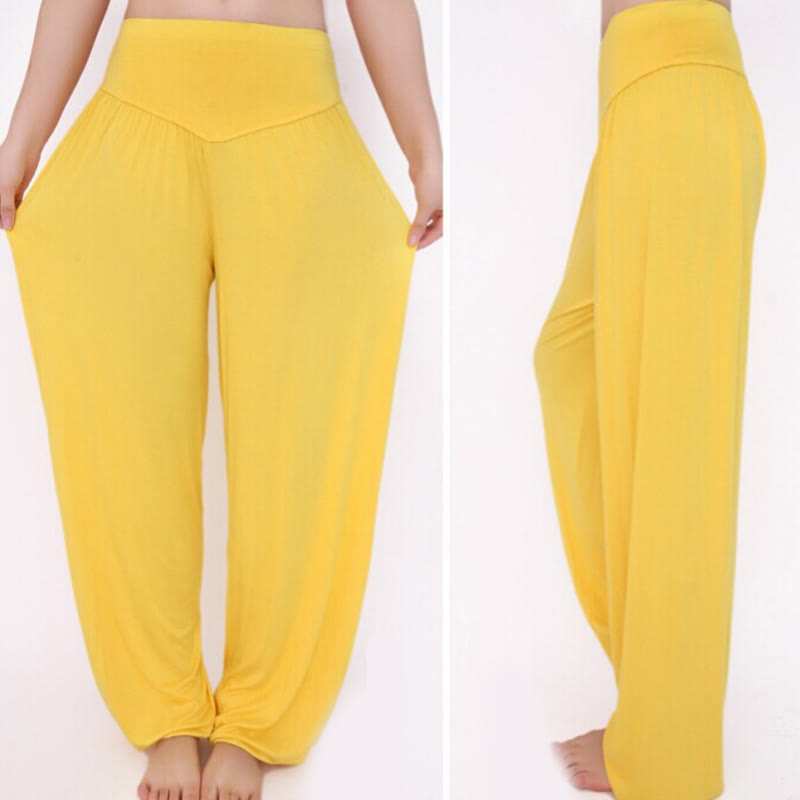 Solid Color Modal Yoga Dance Long Harem Pants