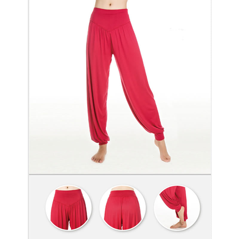Solid Color Modal Yoga Dance Long Harem Pants