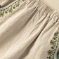 Vintage Embroidery Elastic Waist Capri Harem Pants With Pockets