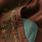 Vintage Embroidery Elastic Waist Capri Harem Pants With Pockets