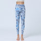 Flowers Leaves Print Sports Fitness Yoga High Waist Leggings Women's Yoga Pants