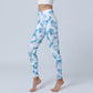 Flowers Leaves Print Sports Fitness Yoga High Waist Leggings Women's Yoga Pants