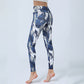 Flowers Leaves Print Sports Fitness Yoga High Waist Leggings Women's Yoga Pants