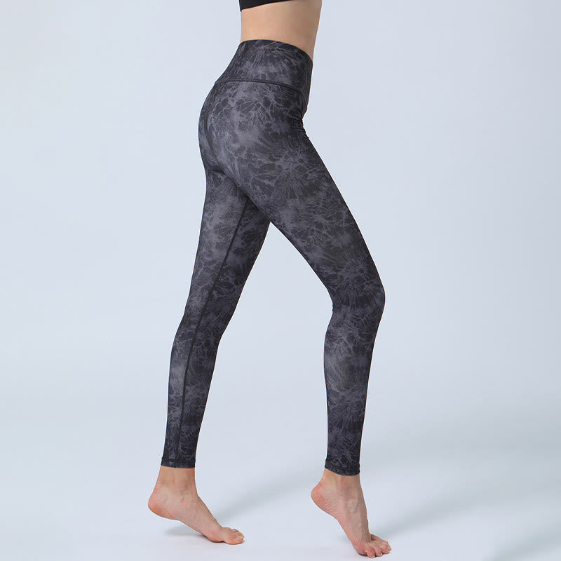 Flowers Leaves Print Sports Fitness Yoga High Waist Leggings Women's Yoga Pants