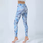 Flowers Leaves Print Sports Fitness Yoga High Waist Leggings Women's Yoga Pants