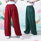 Summer Elastic Waist Tai Chi Qigong Practice Cotton Linen Unisex Pants