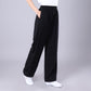 Summer Unisex Elastic Waist Tai Chi Qigong Practice Breathable Cotton Linen Pants With Pockets