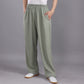 Summer Unisex Elastic Waist Tai Chi Qigong Practice Breathable Cotton Linen Pants With Pockets