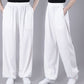 Summer Unisex Elastic Waist Tai Chi Qigong Practice Breathable Cotton Linen Pants With Pockets