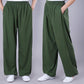 Summer Unisex Elastic Waist Tai Chi Qigong Practice Breathable Cotton Linen Pants With Pockets