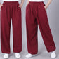 Summer Unisex Elastic Waist Tai Chi Qigong Practice Breathable Cotton Linen Pants With Pockets