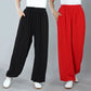 Summer Unisex Elastic Waist Tai Chi Kung Fu Qigong Practice Cotton Breathable Pants With Pockets