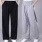 Summer Unisex Elastic Waist Tai Chi Qigong Practice Breathable Cotton Linen Pants With Pockets