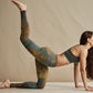 Dark Goldenrod Mountain Print Fitness Leggings Women's Yoga Pants