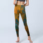 Dark Goldenrod Mountain Print Fitness Leggings Women's Yoga Pants