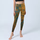 Dark Goldenrod Mountain Print Fitness Leggings Women's Yoga Pants
