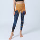 Dark Blue Mountain Sunset Print Fitness Leggings Women's Yoga Pants