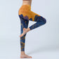 Dark Blue Mountain Sunset Print Fitness Leggings Women's Yoga Pants