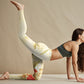 Light Yellow Peony Flowers Birds Print Sports Leggings Women's Yoga Pants
