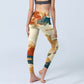 Colorful Clouds Print Fitness Leggings Women's Yoga Pants