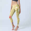 Flowers Plants Butterfly Print Fitness Leggings Women's Yoga Pants